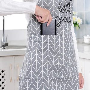 Modern Simple Style Hot Sale High Quality Cotton Waterproof Women Aprons Adjustable Sleeveless Cooking Work Aprons Kitchen Apron
