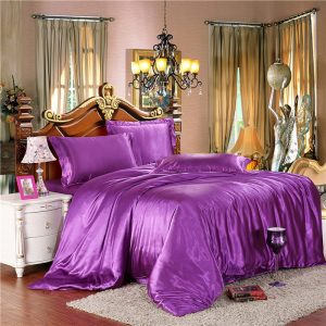 Twin/Full/Queen/King Silk Bedding Quilt/Duvet Cover Sets,Wine Red(Gold,Silver) Satin Silk Bedding Sets